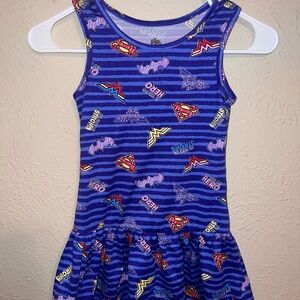Girls Blue Superhero Themed Dress